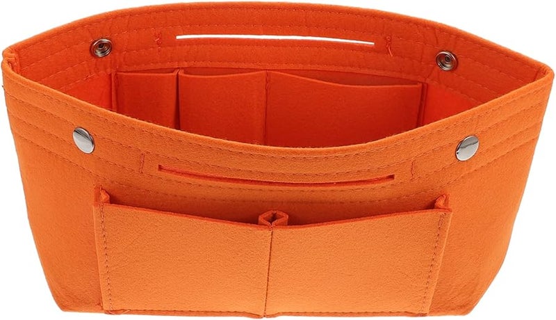 Orange Folding Felt Makeup Organizer Bag Travel Cosmetics Purse - Image 1